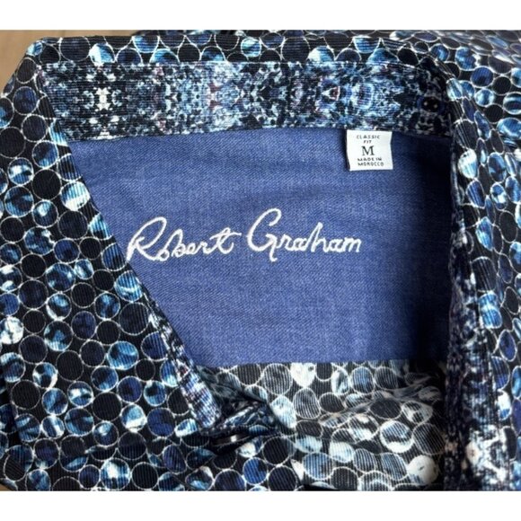 Robert Graham Size Medium Stargazer Long Sleeve Button Down Shirt Blue NWT $218 - Picture 6 of 10